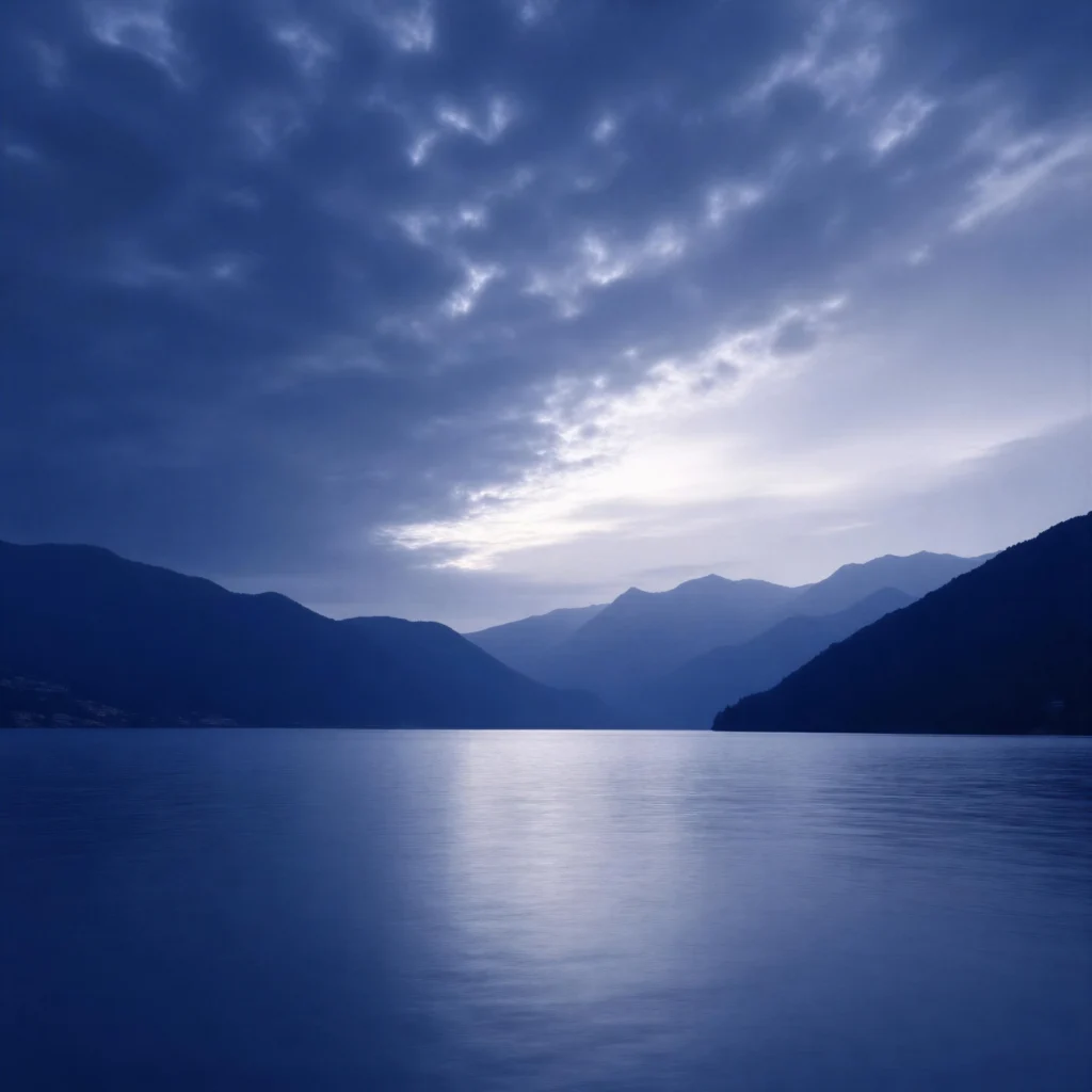 Clouds, mountain, sea sunset